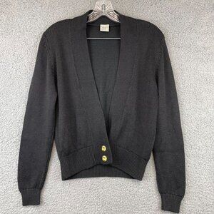 Vintage‎ Nancy Knits Cardigan Sz XS Black Lower front buttons